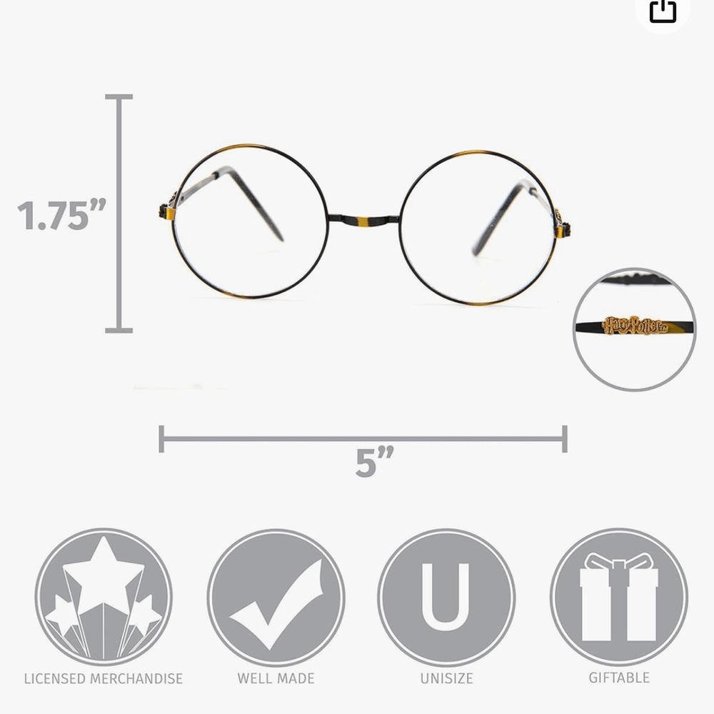 VINTAGE 2001 - LIKE NEW! Elope #7224 Harry Potter Eyeglasses - Warner Bros, TM - Picture 13 of 15